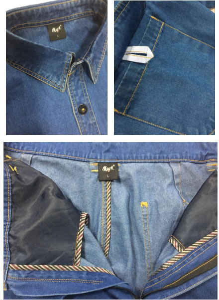 全棉牛仔工作服的細節(jié)