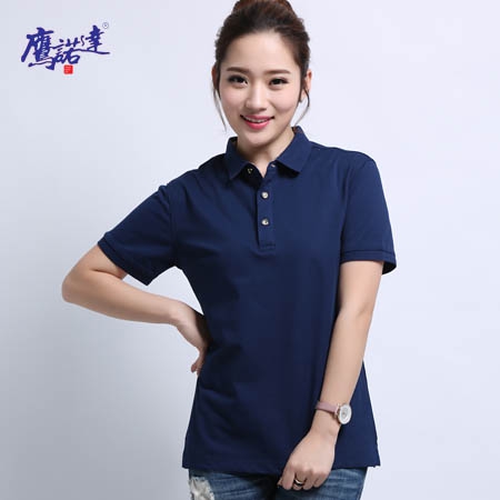 彩藍(lán)提花領(lǐng)CVC抗起球纖維Polo衫ID6116-2