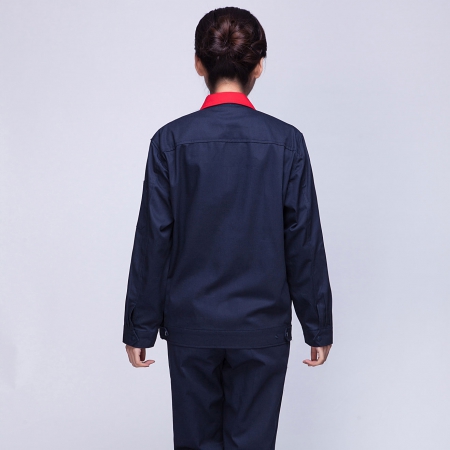藏青色拼紫汽車(chē)維修工作服AC02-1