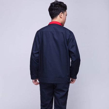 藏青色拼紫汽車(chē)維修工作服AC02-1