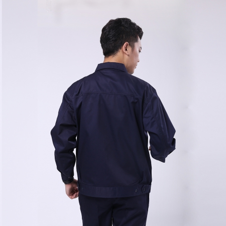 深藍滌棉紗卡物流類工作服裝AC070-WL